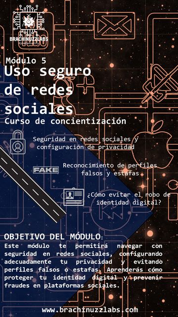 Afiche del módulo 5: Uso seguro de redes sociales